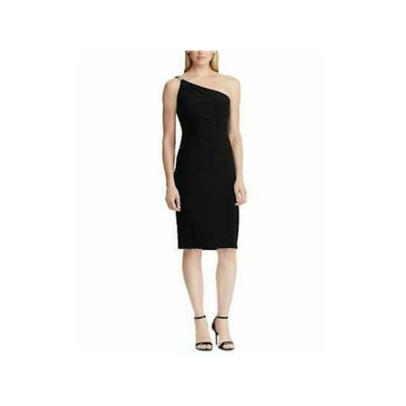 RALPH LAUREN Womens Black Sleeveless Below The Knee Body Con Cocktail Dress 12 - Picture 1 of 1